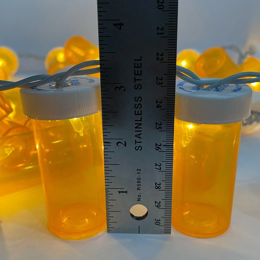 Pill bottle light strand, healthcare graduation Christmas party light strand